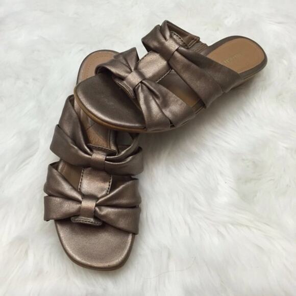 eurostep 6 WomensTaupe Metallic Knot Slip-on Sandals - Picture 1 of 4